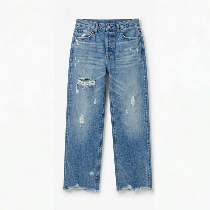 AutumnFringe™ – Vintage Jeans mit Fransen-Saum | Dein neuer Herbst-Favorit 🍂