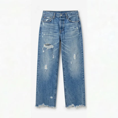 AutumnFringe™ – Vintage Jeans mit Fransen-Saum | Dein neuer Herbst-Favorit 🍂