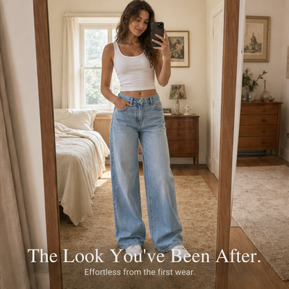 Lunavia™ | Damen-Vintage-Jeans mit weitem Bein & lockerer Passform – Stilvoller Komfort für jeden Tag