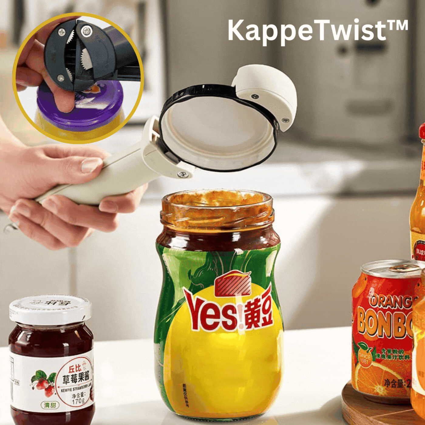 KappeTwist™ Öffnet Flaschen mühelos