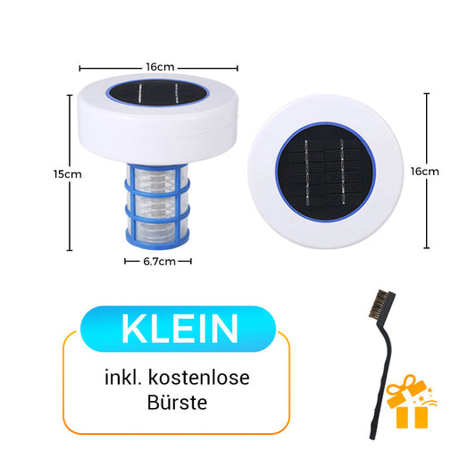 SolarSplash – Solarbetriebener Poolreiniger für mühelose Sauberkeit — spart Zeit, Aufwand und Energie.