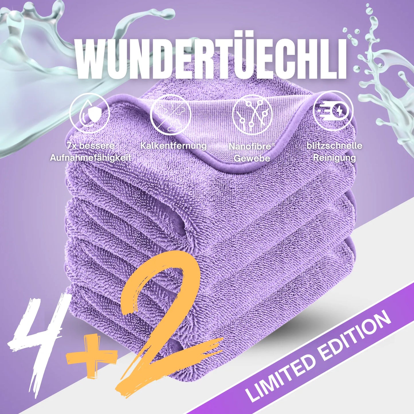 AquaLumi™ – Das saugstarke Mikrofasertuch für eine streifenfreie, glänzende Dusche
