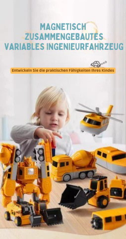 MagnaBuild – Kreatives Magnet-Baufahrzeug-Set | 50% RABATT