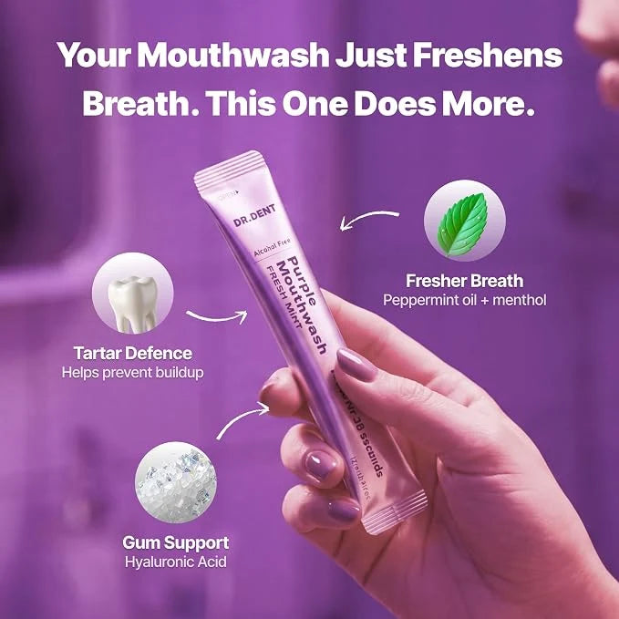 PurpleBright™ Mundspülung – Für sichtbar weißer wirkende Zähne