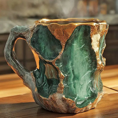CrystalHaven – handgefertigt wirkender Kaffeebecher mit strukturierter Oberfläche