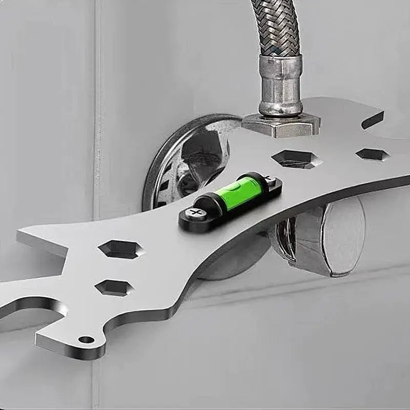 Multifunktionaler Winkelschlüssel | Edelstahl | Für Wasserhahnmuttern & enge Räume | Anti-Rutsch Design