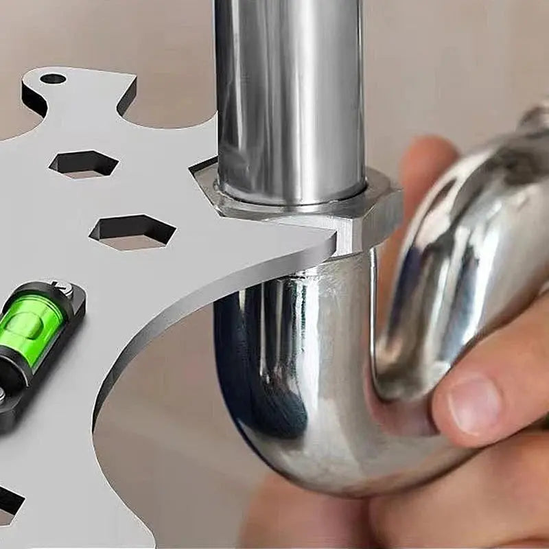 Multifunktionaler Winkelschlüssel | Edelstahl | Für Wasserhahnmuttern & enge Räume | Anti-Rutsch Design