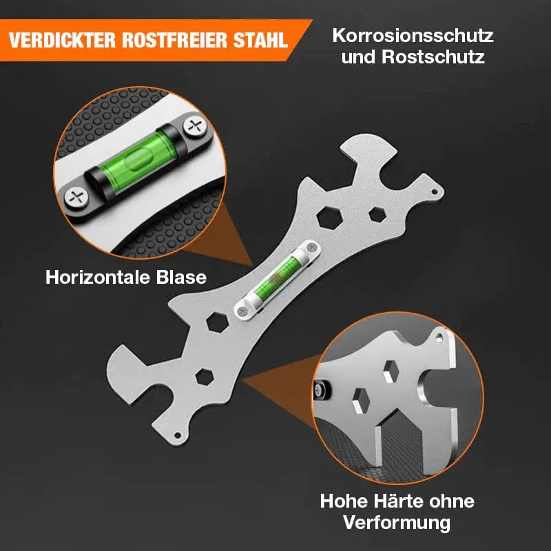 Multifunktionaler Winkelschlüssel | Edelstahl | Für Wasserhahnmuttern & enge Räume | Anti-Rutsch Design