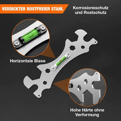 Multifunktionaler Winkelschlüssel | Edelstahl | Für Wasserhahnmuttern & enge Räume | Anti-Rutsch Design