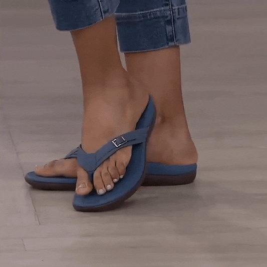 Orthopädische Damen Sommersandalen mit ergonomischem Fußbett | Rutschfest & bequem | 3-Zonen-Support, EU 35–42, Farbenwahl