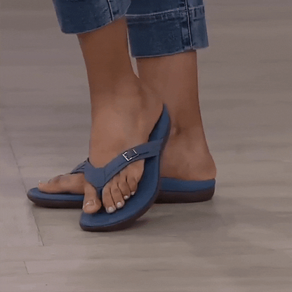 Orthopädische Damen Sommersandalen mit ergonomischem Fußbett | Rutschfest & bequem | 3-Zonen-Support, EU 35–42, Farbenwahl
