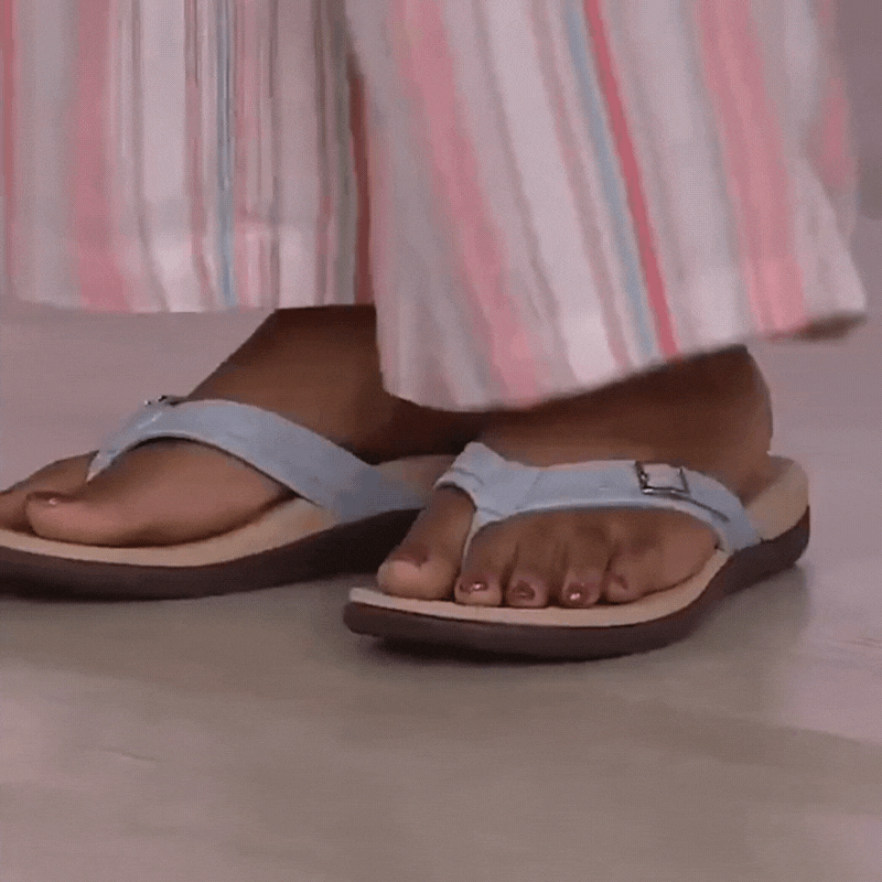 Orthopädische Damen Sommersandalen mit ergonomischem Fußbett | Rutschfest & bequem | 3-Zonen-Support, EU 35–42, Farbenwahl