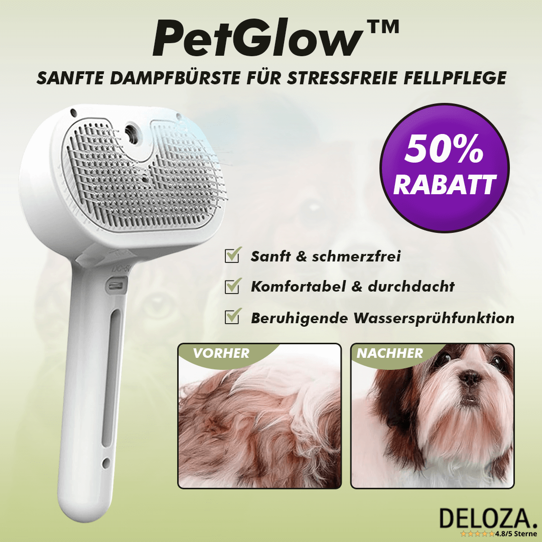 PetGlow™ – Sanfte Dampfbürste für stressfreie Fellpflege [50% Rabatt]