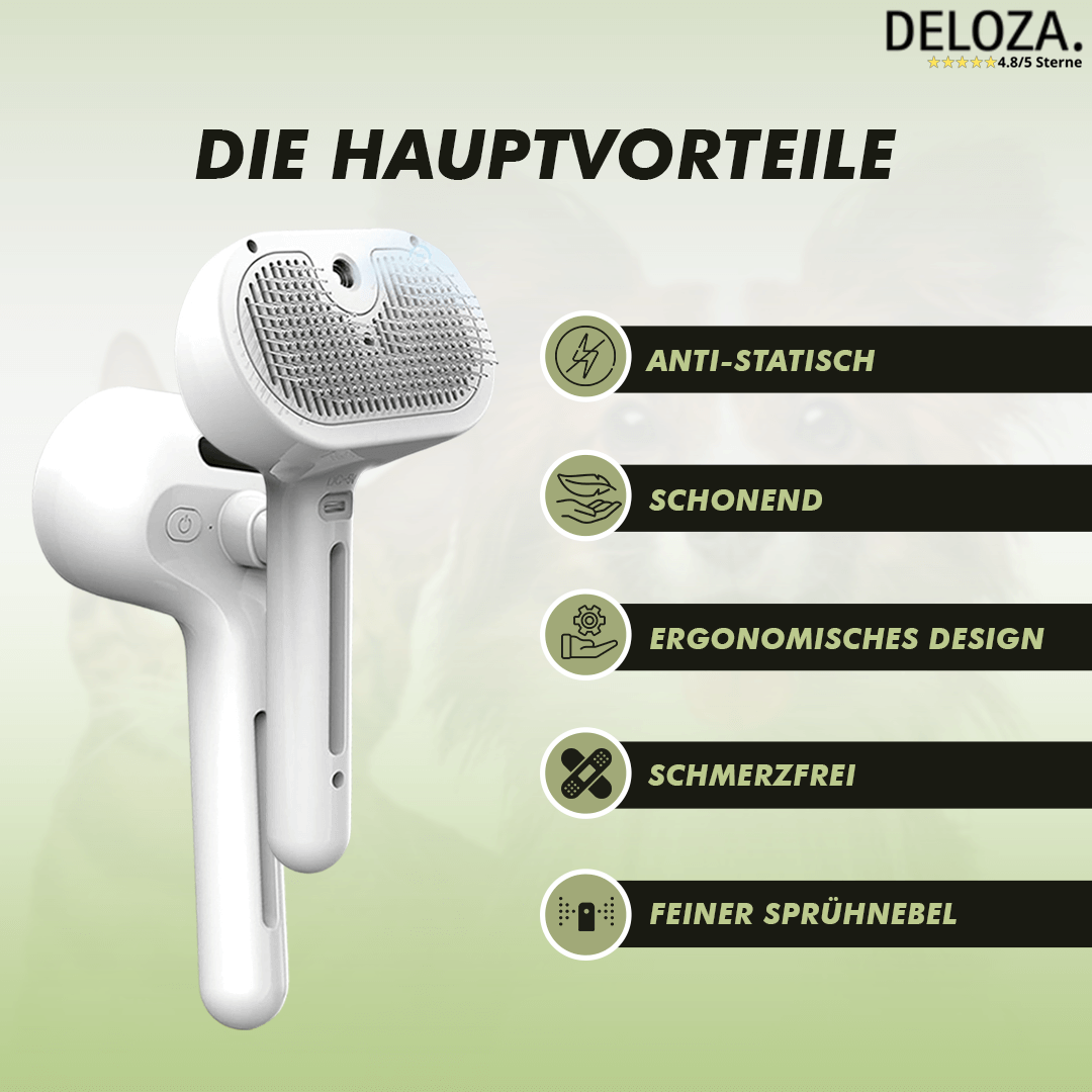 PetGlow™ – Sanfte Dampfbürste für stressfreie Fellpflege [50% Rabatt]