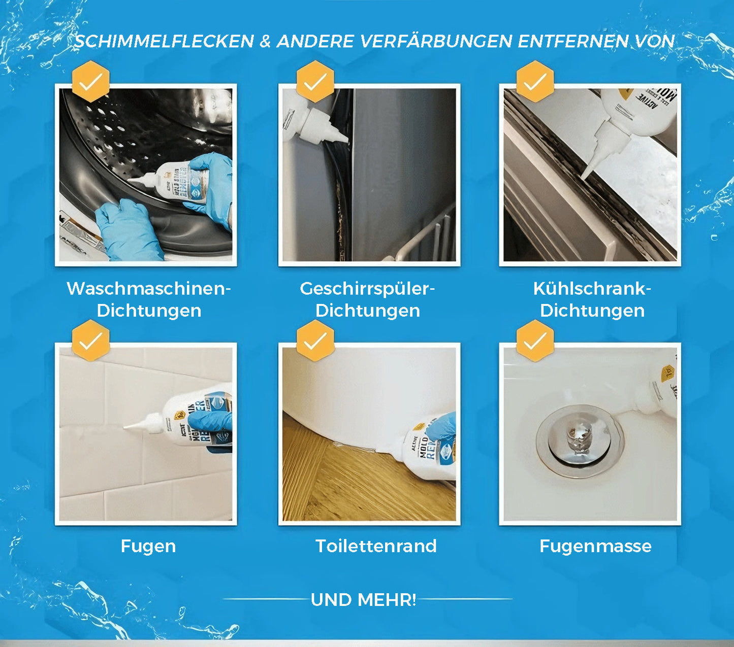 🦠  1+1 GRATIS! 🛁 Schimmelentferner-Gel – Starke Formel, Bürste Inklusive & Wirksam in Dusche und Fugen 🧽✨