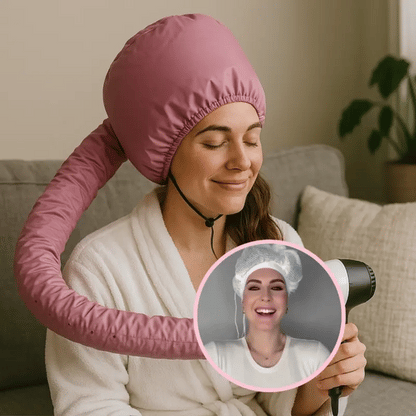 Tragbare Locken – Haubentrockner‑Mütze für das Haar