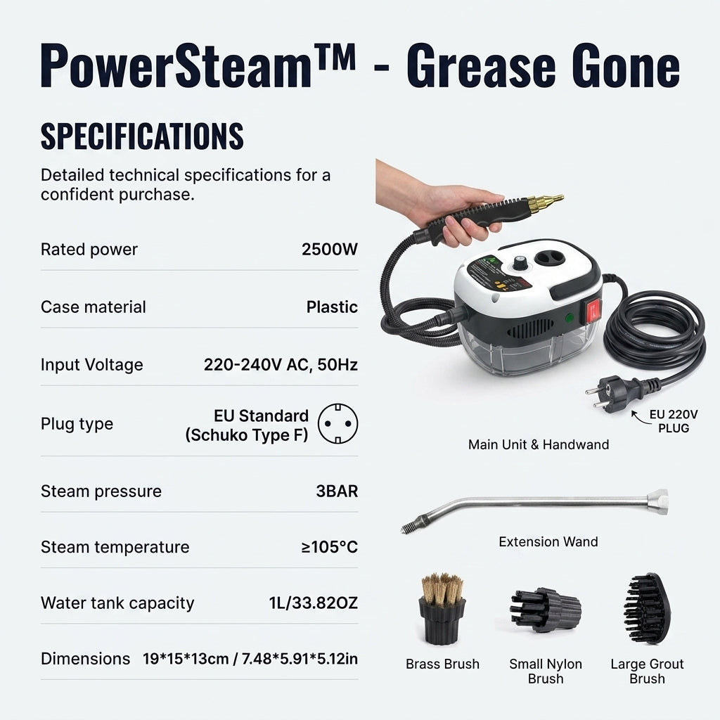 PowerSteam™ | Tragbarer Hochdruck-Dampfreiniger