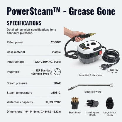 PowerSteam™ | Tragbarer Hochdruck-Dampfreiniger