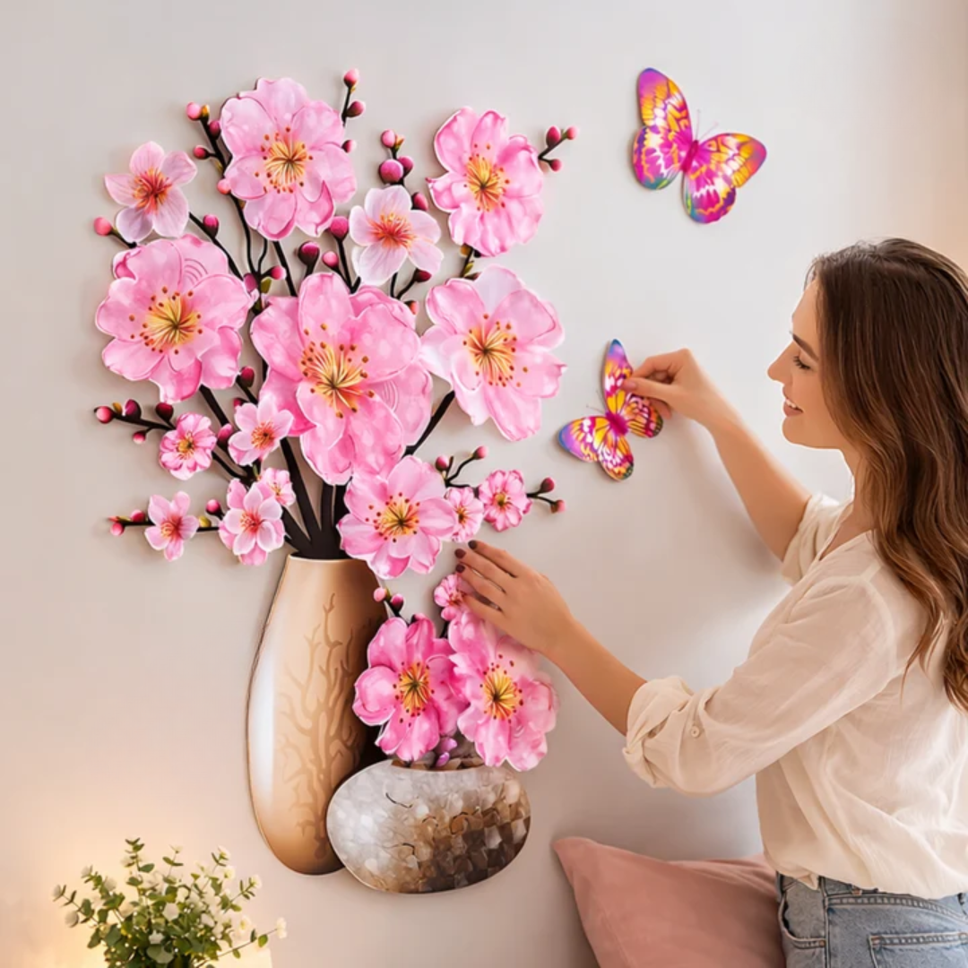2+2 GRATIS | BloomStick™ | Selbstklebende Blumensticker für Wände, Möbel & kreative Dekoration