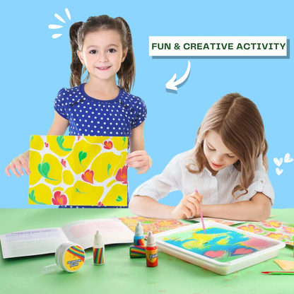 50% RABATT | ColoraFlow™ | Wasser-Marmorier-Set – Ungiftiges, BPA-freies Kreativset für Kinder & Erwachsene für sauberes, einfaches Kunstgestalten