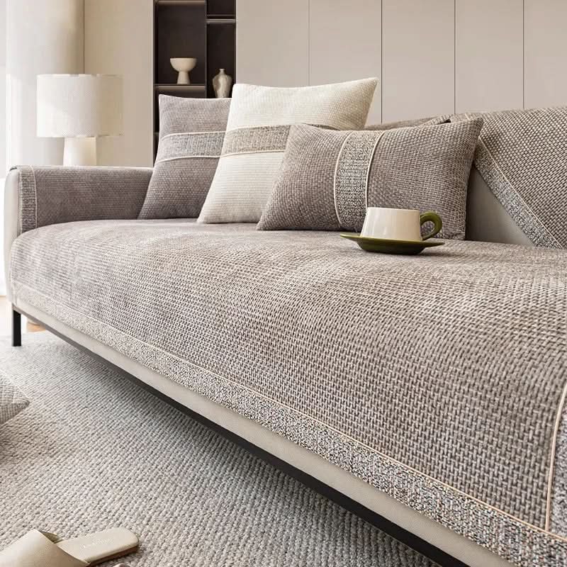 LeinenLux™ | Rutschfester Sofabezug in edler Leinenoptik – Für ein gemütliches Sofa zum Wohlfühlen!