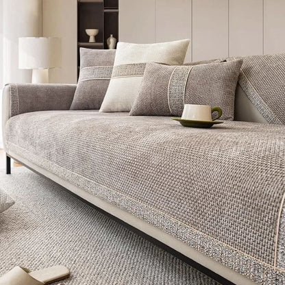 LeinenLux™ | Rutschfester Sofabezug in edler Leinenoptik – Für ein gemütliches Sofa zum Wohlfühlen!