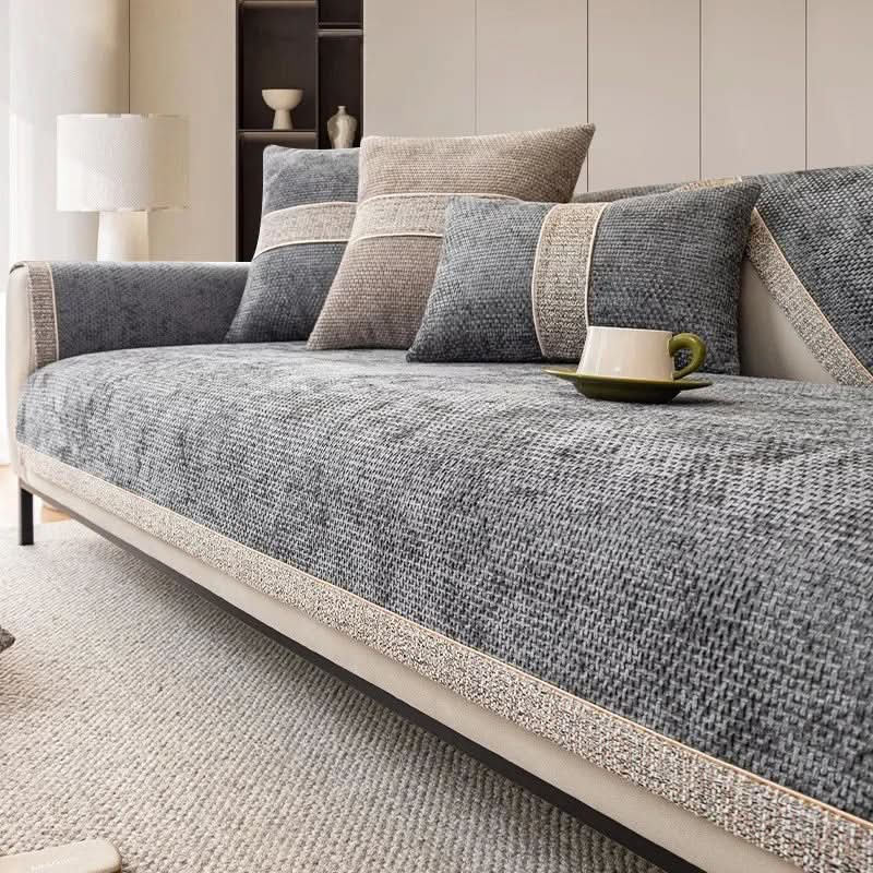 LeinenLux™ | Rutschfester Sofabezug in edler Leinenoptik – Für ein gemütliches Sofa zum Wohlfühlen!