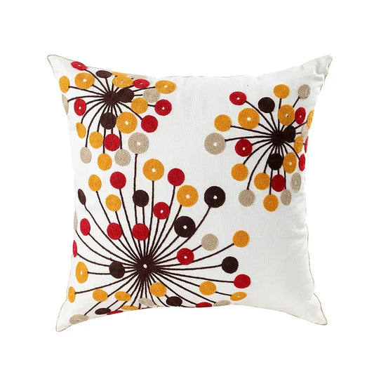 BloomLinen – Bestickter Kissenbezug mit Blumenmuster