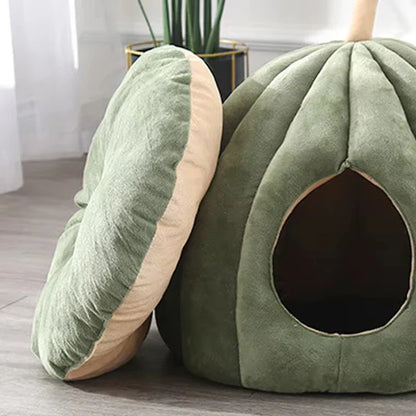 CozyPaws™ | Warmes geschlossenes Katzenbett für kalte Tage