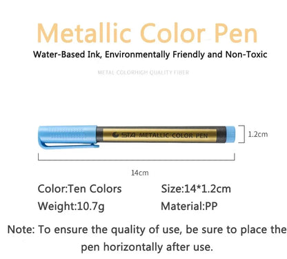 SparkInk  | Metallic Marker Set - 10 Farben für Lebendige DIY-Projekte