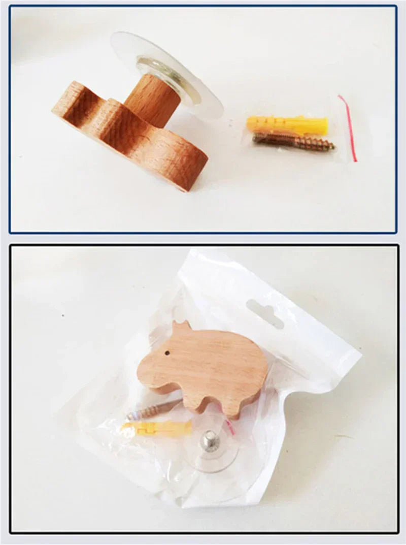 NordicPals – Set mit Wandhaken aus Holz in Tierform
