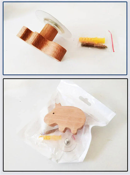 NordicPals – Set mit Wandhaken aus Holz in Tierform