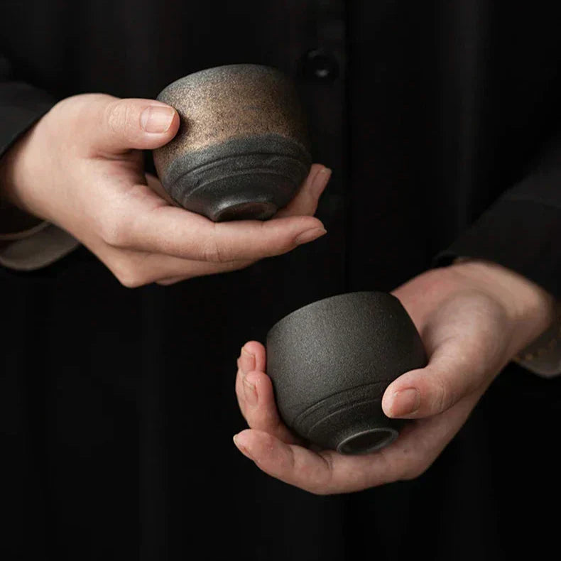 RusticBrew – Set handgefertigter Espresso-Tassen aus Keramik