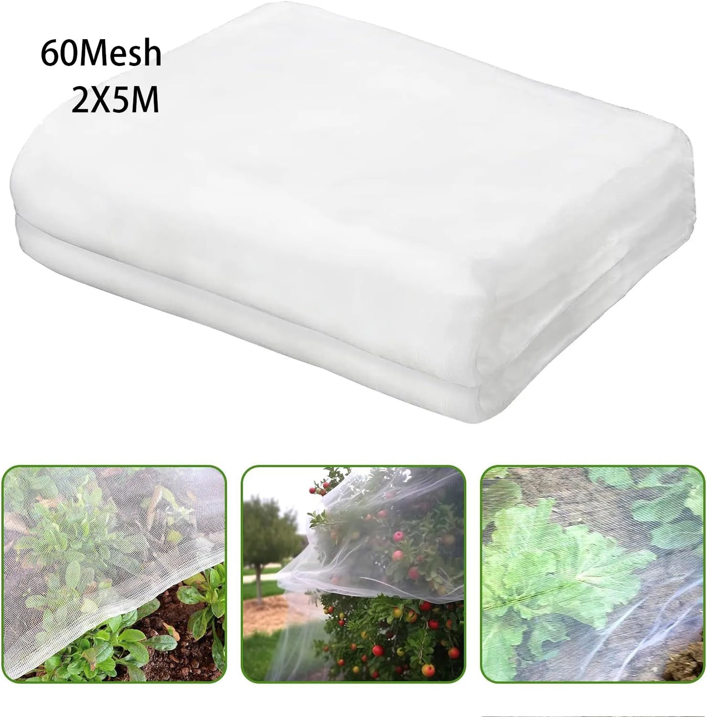 GreenShield Pro Pflanzenschutznetz | HDPE Insekten- und Vogelschutz | Lichtdurchlässig | Geeignet für Gemüse & Obst