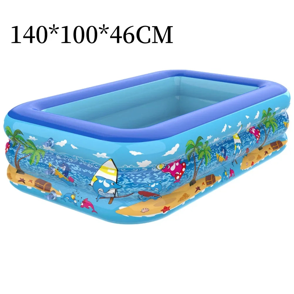 Luftolino™ | Kinderpool – Aufblasbares Planschbecken mit UV-Schutz & robustem PVC