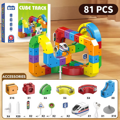 50% RABATT | BuildaTrain™ | Elektrischer Zug für Kinder – USB-aufladbare Lok, modularer Schienenbau & kreativer Spielspaß ab 3 Jahren