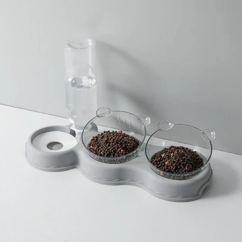 PetFeast™ | 3-in-1 Futternapf-Set mit automatischem Wasserspender