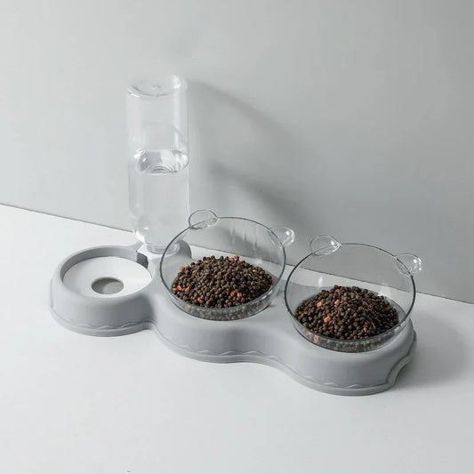 PetFeast™ | 3-in-1 Futternapf-Set mit automatischem Wasserspender