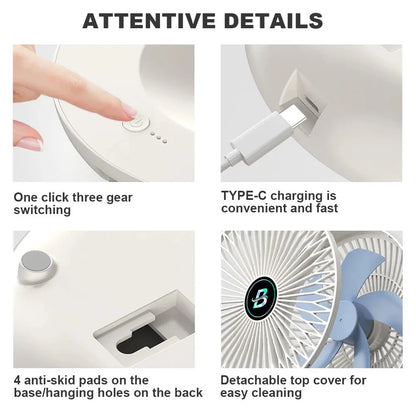 BreezeFlex™ | Faltbarer 2-in-1 Küchen- & Tischventilator