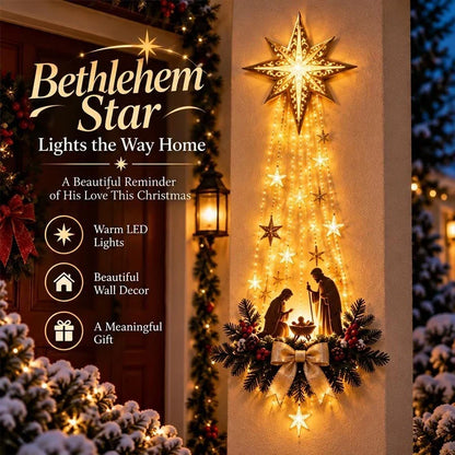 Letzter Tag Rabatt! | Bethleora™ – Leuchtender Bethlehemstern als festliche Weihnachtsdeko für Tür & Wand