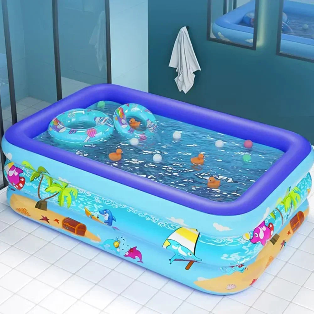 Luftolino™ | Kinderpool – Aufblasbares Planschbecken mit UV-Schutz & robustem PVC