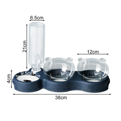 PetFeast™ | 3-in-1 Futternapf-Set mit automatischem Wasserspender