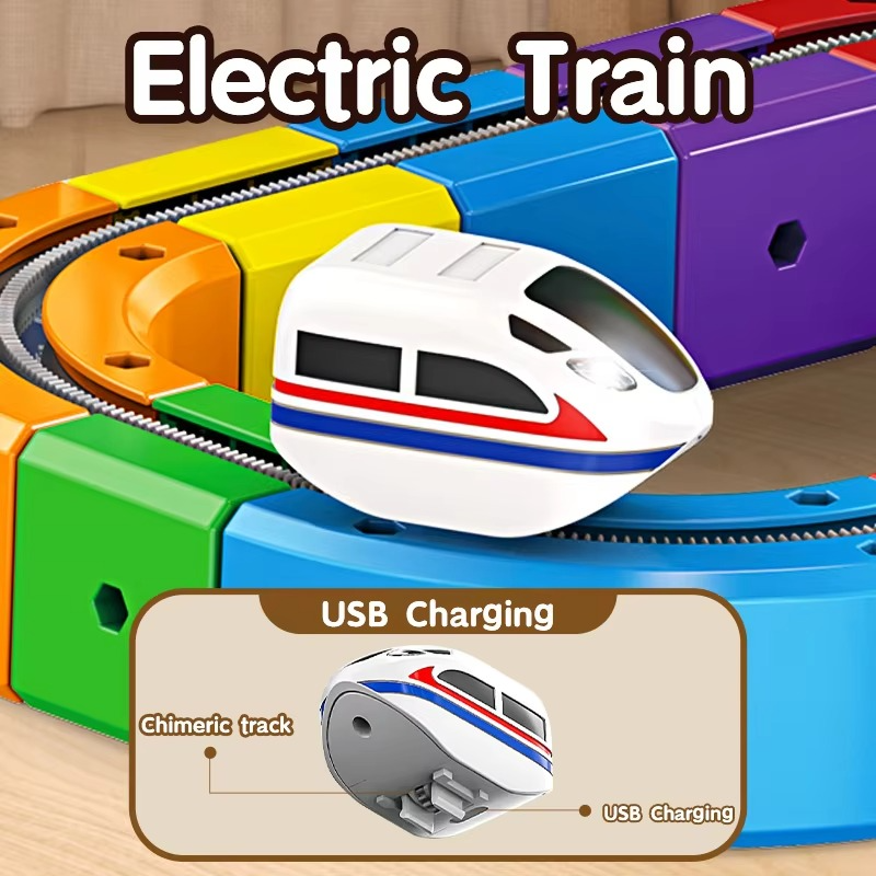 50% RABATT | BuildaTrain™ | Elektrischer Zug für Kinder – USB-aufladbare Lok, modularer Schienenbau & kreativer Spielspaß ab 3 Jahren