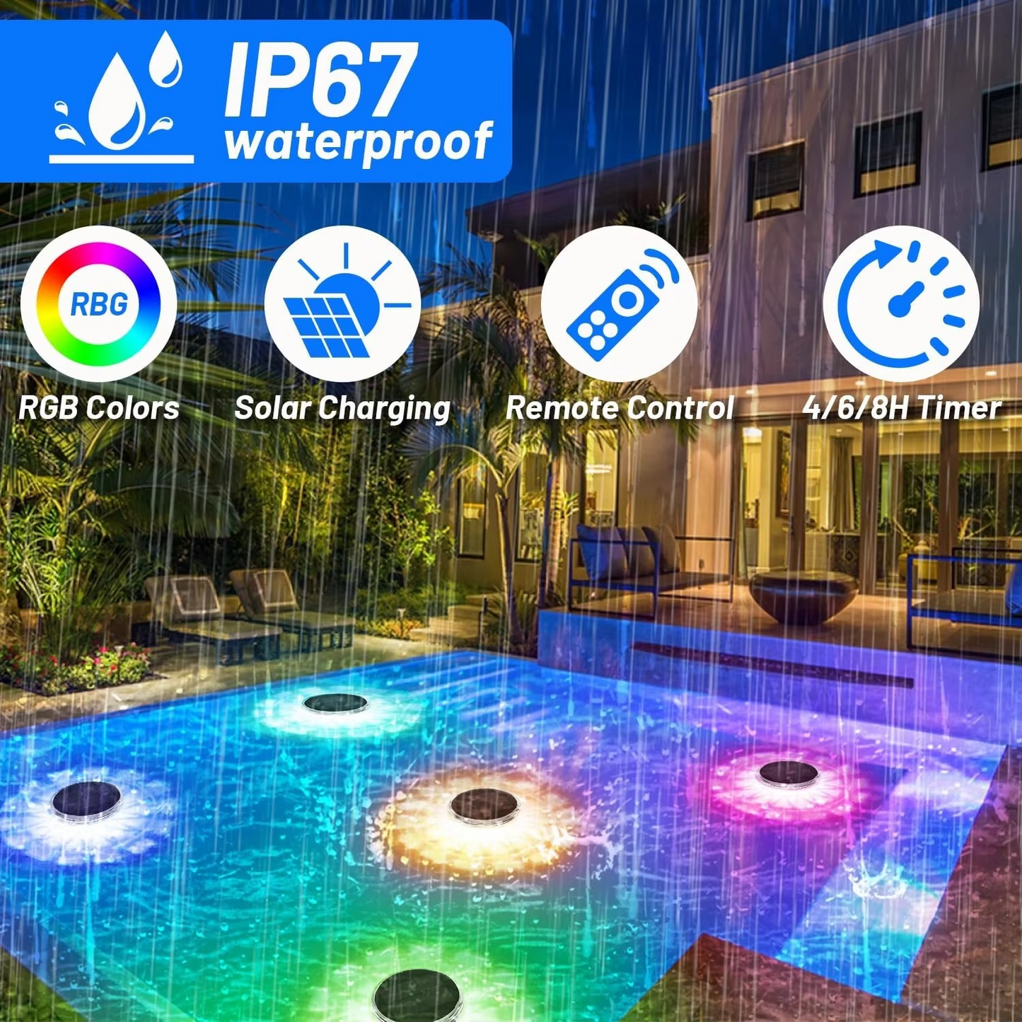 1+1 GRATIS | LumiPool™ | Stimmungsvolle LED-Poollichter für sichere und magische Sommerabende
