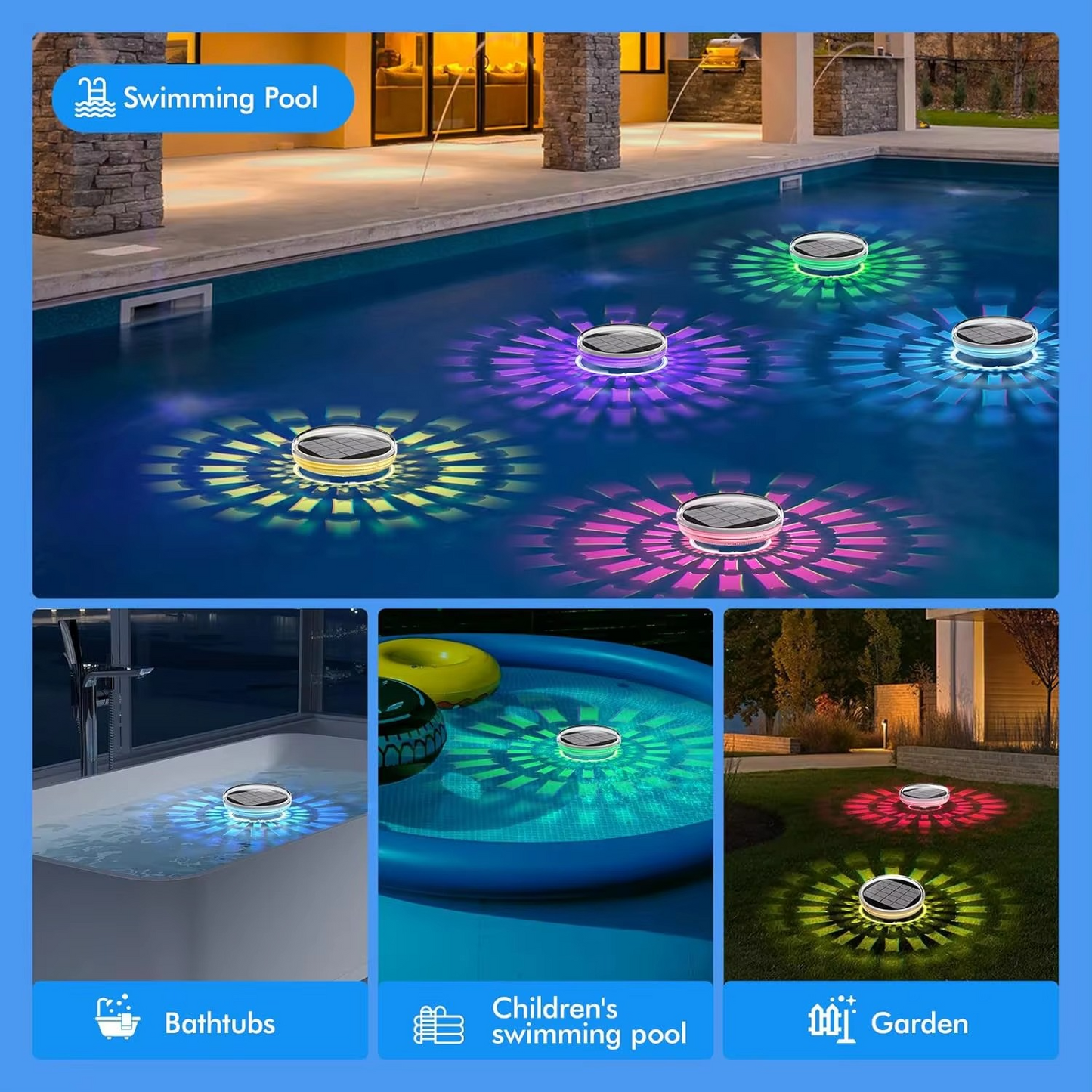 1+1 GRATIS | LumiPool™ | Stimmungsvolle LED-Poollichter für sichere und magische Sommerabende