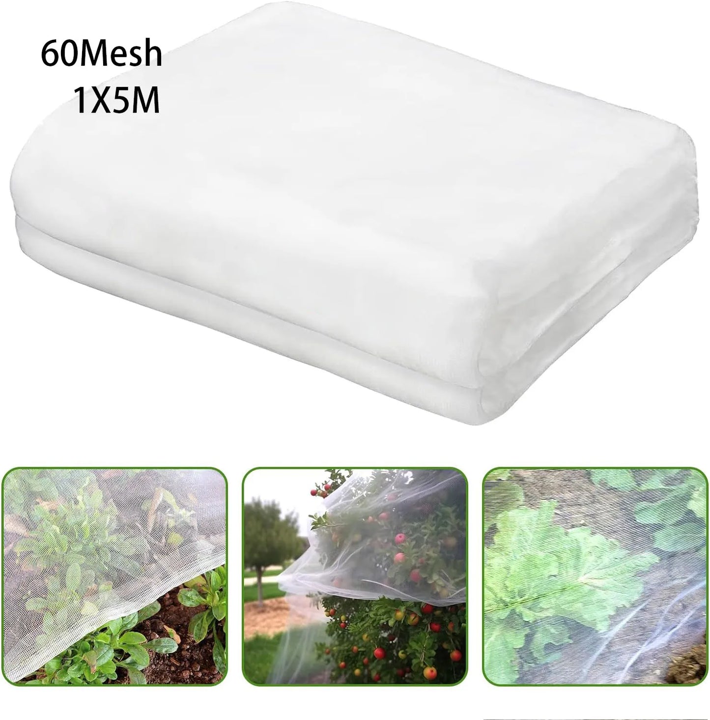 GreenShield Pro Pflanzenschutznetz | HDPE Insekten- und Vogelschutz | Lichtdurchlässig | Geeignet für Gemüse & Obst