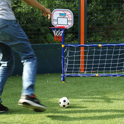2-in-1 Kinder-Sporttor – Fußballtor & Basketballkorb in einem Set