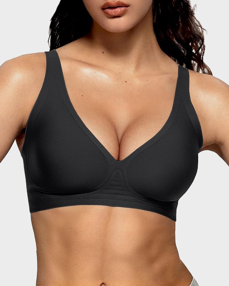 Nahtloser Deep-V Push-up-BH ohne Bügel