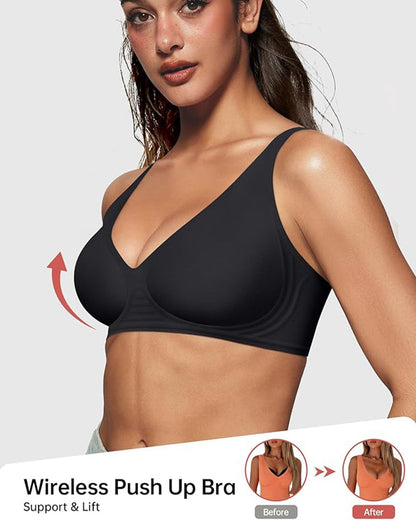 Nahtloser Deep-V Push-up-BH ohne Bügel