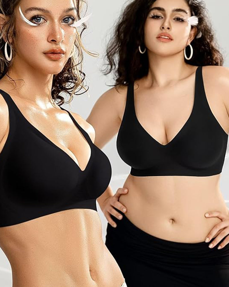 Nahtloser Deep-V Push-up-BH ohne Bügel